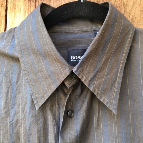 BOSS, Hugo Boss Cotton & Silk Mens Button Down - Picture 3 of 6